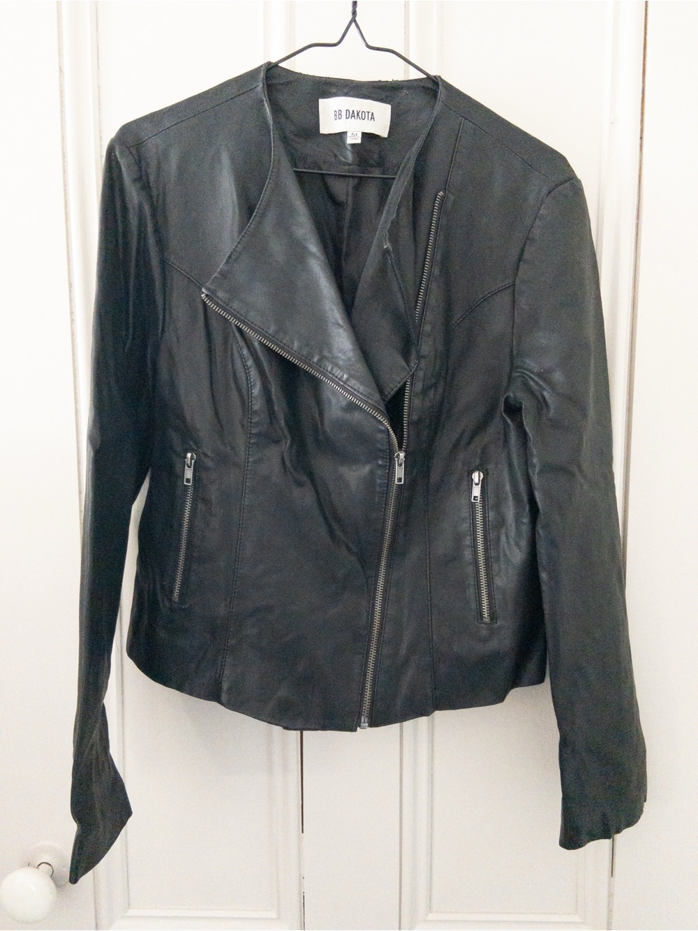 BB Dakota Black Asymmetrical Leather Jacket Goth Grunge